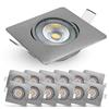 EMOS Exclusive Faretti LED da Incasso per Cartongesso 5W / 450 Lumen | Faretti da Incasso 3000k Luce Bianco caldo | Set di 12 pezzi Spot LED Orientabili a 50°, quadrato e Ultra Piatti in Argento