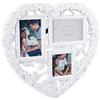 Relaxdays Cornice Multifoto a Cuore, in Formato Verticale o Orizzontale 10x10, 10x15, Regalo per Matrimonio, Bianco