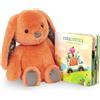 B. toys - Happyhues - Set di libri Coral Cutie - Set di libri e coniglietti di peluche - Animale di peluche - Libro da tavolo - Playset per bambini - Giocattolo per bambini