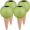 Relaxdays Set Irrigazione a Goccia, Set 4 Coni Annaffiatori con Sfera, per Bottiglie 1,5 L, Irrigatori, Terracotta/Verde