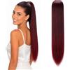 CAISHA 55cm Coda Capelli Nina Con Coulisse Capelli Extensions Finta Per Donna Posticcio Per Capelli Liscio Miscela Rossa PH523