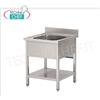 Lavello inox professionale 1 vasca senza gocciolatoio, Linea 700