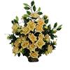 DRW Centro Fiori cementizio Santa Rose Gialle 64 x 55 cm, Malva e Rosa, Medidas: 60x60 cm