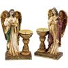 DRW Set di 2 candelabri angeli colorati in piedi 27 cm di altezza
