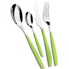 BUGATTI, Glamour, Set Posate 24 Pezzi in Acciaio Inox 18/10 e Manico Colore Verde Mela. Set Posate 6 Persone Composto da 6 cucchiai, 6 forchette, 6 coltelli e 6 cucchiaini caffè