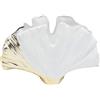 Kare Design Vaso Ginko Elegance, Portafiore, Bianco/Oro, 18Cm, Gres Smaltato, Decorazione, Look Sculturale, Ceramica Bianca