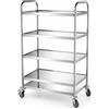 Carrello inox a 5 ripiani. Portata 150 Kg. Dim.cm. 91x59x156H