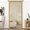 HSYLYM Tenda a fili per porte e finestre, decorazione divisoria per stanze, tenda singola per finestra, larghezza 89 cm x lunghezza 244 cm, colore ecru scuro