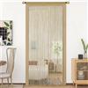 HSYLYM String Tenda per porte Decorazioni per finestre Divisorio Decorazioni per stanze Tenda singola per finestra 90x200cm Ecru profondo