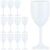 Relaxdays Bicchieri Calici di Plastica, Set da 12, Antiurto, Riutilizzabili, Senza BPA, Champagne e Spumante, Bianco