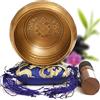 Vibratis Campana Tibetana di Bronzo Fatta a Mano in Nepal Ø11,43cm- Cuscino, Batacchio in Legno, Scatola in Lotka - Meditazione - Rilassamento - Arredamento - Regalo Perfetto