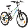 Multibrand Distribution CoollooK 20 Pollici, Sprint, Bicicletta Mountain Bike, Unisex, 6 velocità, Nero (Bianco)