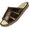 APREGGIO Pantofole Uomo Pelle - Estive Pantofole da Uomo Pelle - Pantofole Pelle da Uomo - Pantofole Pelle con Suola in Gomma - Marrone Scuro 46 EU