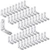 LIKERAINY Giunto ad Angolo Retto Staffa 40x40x16mm Bretelle Supporto Angolari in Acciaio Inox Forma di L per Connettori di Supporti Squadretta per Mensola di Legno Tavolo Sedia 50 Pezzi
