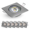 EMOS Exclusive Faretti LED da Incasso per Cartongesso 5W / 450 Lumen | Faretti da Incasso 3000k Luce Bianco caldo | Set di 6 pezzi Spot LED Orientabili a 50°, quadrato e Ultra Piatti in Argento