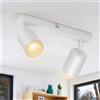 Wowatt Lampada Faretti da soffitto Orientabili, Attacco per 2 lampadine GU10 non Incluse, Moderna Plafoniera LED Bianco Lampada da Soffitto Faretti da Parete Interno per Salotto Camera da Letto Cucina