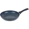 Russell Hobbs RH00842EU Nightfall Stone piatto in alluminio pressato da 28cm con doppio strato antiaderente, incluso induzione, meno olio, manico in bachelite morbido, marmo blu