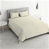 Italian Bed Linen Parure copripiumino Satin Stripes, Panna, Matrimoniale