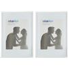Relaxdays Set da 2 Cornici Portafoto, 20x30 cm, Passe Partout 15x20 cm, Ritaglio Vetro, Appoggiare o Appendere, Bianco