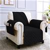 sevi's Copripoltrona 1 Posto con Braccioli - Copripoltrona Relax Reclinabile Impermeabile - Reversibile - Antigraffio Gatto - Antimacchia - OEKO-TEX - Copri Divano (1 Posto, Nero)
