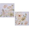 DRW Set di 2 Quadri di Tela e Legno Quadrati con Fiori 40 x 3 x 40 cm, Multicolore, estandar