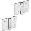 Ganter Normelemente GN 136-NI-40-40-C 136-NI-40-40-C-Cerniere in lamiera in Acciaio Inossidabile, Argento, Länge: 40mm x 40mm, Set di 2 Pezzi