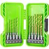 Greenworks Bit di avvitamento per trapano HSS 135° con attacco esagonale (set completo da 22 bit rivestiti in stagno da 1,5mm a 8mm adatti a tutti i trapani e avvitatori a batteria)