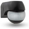 HUBER Motion 3LV Compact Sensore a Infrarossi 180° IP44 I 12-24V AC DC, Contatto a potenziale libero, Sensore di movimento LED adatto, regolabile orizzontalmente/verticalmente, antracite