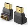 VCE Adattatore HDMI Angolare 90/270 Gradi, Maschio, Femmina, 2 Pezzi | Supporto 4K@60Hz 3D HDR, Compatibile con TV, Monitor e Console