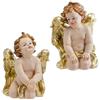 DRW Set di 2 angioletti in Ginocchio 14 cm di Altezza, Multicolore, estandar