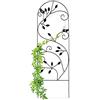 Relaxdays Grigliato da Giardino con Uccellini, in Metallo, per Piante Rampicanti, 120x40 cm, Colore Nero