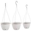 WELL HOME MOBILIARIO & DECORACIÓN Confezione da 3 vasi Rotondi da Appendere (3/4,8/4,8 Litri) Splofy Round in plastica, Colore Bianco