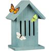 Relaxdays Casetta per Insetti e Farfalle, Butterfly Bee Hotel, Nido per Api da Giardino HxLxP: 25,5x18,5x12 cm, Turchese