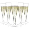 LATERN 54 Pezzi Flauti da Champagne in Plastica, 150ml Bicchieri Trasparenti Bicchieri da Vino per Feste con Stelo Riutilizzabili per Feste di Anniversario Matrimonio Giardino (5 x 17cm)