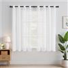 EMEMA 2 Pannelli Tende Trasparenti in Voile Con Occhielli Morbidi Finestre per Camera da Letto e per Salotto Eleganti Soggiorno 140x145cm Bianco