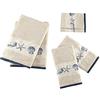 Madison Park Bayside Set di Asciugamani, Cotone, Blu, See Below