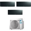 Daikin FTXJ25AB FTXJ35AB FTXJ35AB 3MXM68A Climatizzatore Trial Split Parete Emura3 Black/Nero 9+12+12 R-32 WIFI Alexa Google