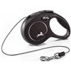 FLEXI Guinzaglio automatico New Classic XS Corda 3 m Nero