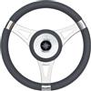 SAVORETTI VOLANTE RUOTA TIMONE 3 RAZZE INOX E POLIURETANO Ø350 MM - PER BARCA GOMMONE T29