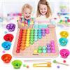 Japace Giochi Montessori per Bambini, Gioco con Perline a Clip Gioco, Puzzle in Legno per Bambini 2 3 4 Anni, Giocattoli Educativi Perline Arcobaleno Eliminano Giocattolo Interattivo Regalo