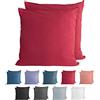 Komfortec Set di 2 federe per cuscino in 100% cotone, 80 x 80 cm, super morbide, 150 g/m², colore rosso aurora