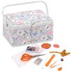Hobby Gift Scatola Media per Cucito Kit con Manico - Cestino Porta Cucito in Cotone con Scomparti per Strumenti e Accessori Creativi - 18,5 x 25,5 x 14,5 cm, Fatto in Casa