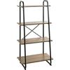 HAKU Scaffale rovere, nero, Metallo, truciolato - Dim. L 60 cm x A 128 cm x P 36 cm, Stile Moderno