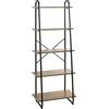 HAKU Scaffale rovere, nero, Metallo, truciolato - Dim. L 60 cm x A 164 cm x P 36 cm, Stile Moderno