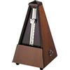 Wittner Metronomo Taktell - Forma a piramide - Sistema Maelzel - Serie 810 - Custodia in legno massello - Con campana - Noce vero opaco 814M - Meccanico a carica - Made in Germany