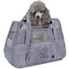 PETCUTE Trasportino per Cani e Gatti, Trasportino Cane per Gatto Portabile e Traspirante, Borsa Gatto Oxford Morbido con Guinzaglio Interno di Sicurezza, Tappetino Rimovibile Fino a 8kg Grigio