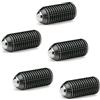 Ganter Normelemente GN 615.3-M6-KS 3-M6-KS-Pezzi a Pressione a Molla con esagono Incassato, Nero, Gewinde d1: M6, Set di 5 Pezzi