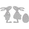 Rayher Set mascherine p.Perf: Amici pasquali, incolore, Conigli 3,1x4,5cm, Uovo 1,8x2,6cm
