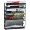 Relaxdays Porta-riviste da Muro, Depliant da Parete A4 Espositore Brochure Stand per Giornali HLP: 40 x 32 x 10 cm, Nero