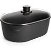Woll nowo Titanium - Pentola Ovale in ghisa con 2 Manici pressofusi, incl. Coperchio di Sicurezza in Vetro, Diversi Modelli 2 Articoli Nero
